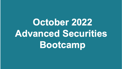 Product image for October 2022 Securities Bootcamp Recording