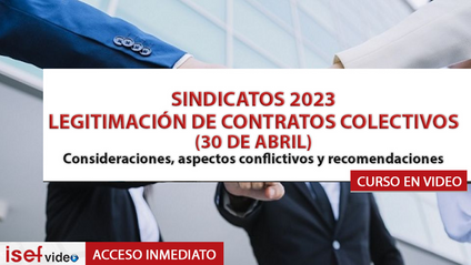 Product image for SINDICATOS 2023 - LEGITIMACIÓN DE CONTRATOS COLECTIVOS (30 DE ABRIL)