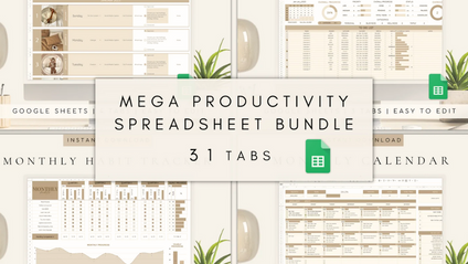 Product image for Mega Productivity Spreadsheet Bundle Kit