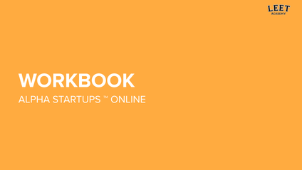 Product image for Alpha Startups™ Online - Workbook