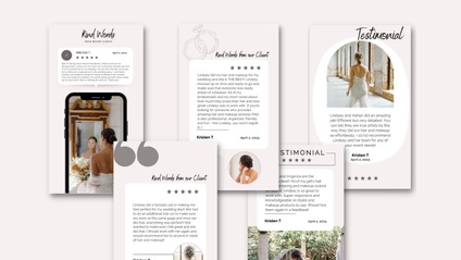 Product image for 5 Bride Testimonial Templates for IG Stories