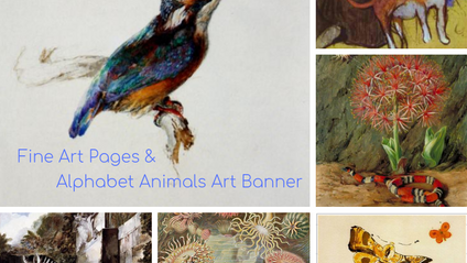Product image for ABC Animals in Art Banner, Fine Art Pages, and Memory Game