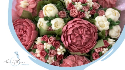 Product image for David Austin Pink Rose Cupcake Bouquet