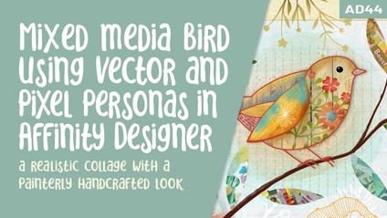 Product image for Affinity Designer 44 - Mixed Media Bird Illustration using Vector and Pixel Personas