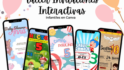 Product image for Invitaciones Interactivas Infantiles en Canva