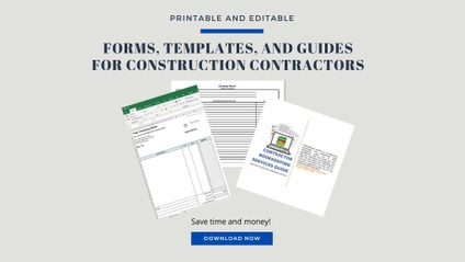 Product image for Printable Forms, Templates, And Guides For Construction Contractors