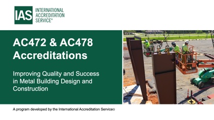 Product image for AC472 & AC478 Accreditations, Improving Quality and Success in Metal Building Design and Construction