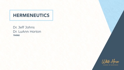 Product image for TH302 - Hermeneutics