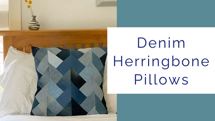Product image for Upcycled Denim Herringbone Pillows