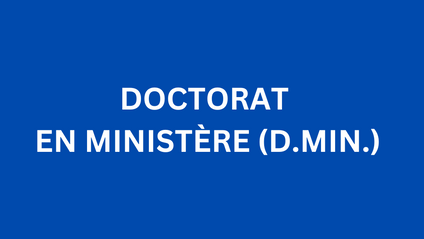 Product image for DOCTORAT EN MINISTÈRE (D.MIN.)