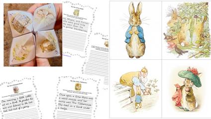 Product image for Beatrix Potter set (copywork, cootie catcher, puppets)
