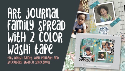 Product image for PRO 047 - Art Journal Family Spread with 2 Color Washi Tape in Procreate