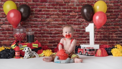 Product image for Fire Fighter Cake Smash/1 Year Portraits