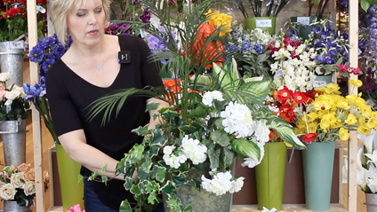 Product image for Porch Pot Silk Floral Design For All Levels