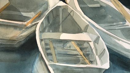 Product image for Boats in Watercolor, Paint at your own pace