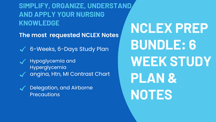 Product image for 6 Days &amp; 6 Weeks Study Plan + NCLEX Prep Nursing Notes 