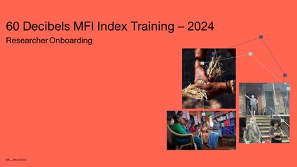 Product image for 60 Decibels MFI Index Training - 2024