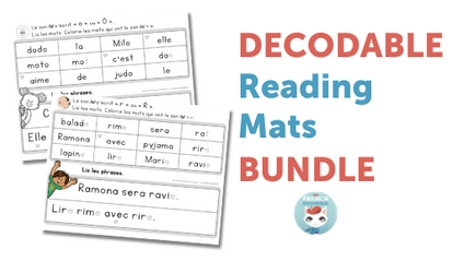 Product image for French Decodable Reading Practice Activity Mats BUNDLE