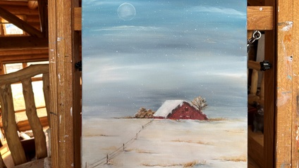 Product image for How To Paint an Acrylic on Canvas Barn