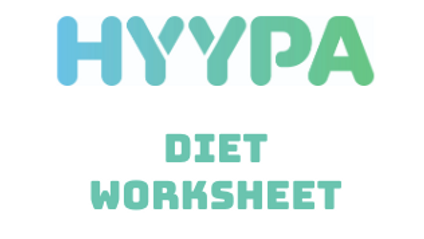 Product image for HYYPA diet worksheet
