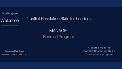 Product image for Conflict Resolution Skills for Leaders - MANAGE - Bundled Program (with fixed video progression)