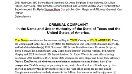 Product image for Denton County Northwest ISD Bond Cap Criminal Complaint