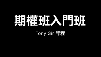 Product image for Tony Sir 期權入門班