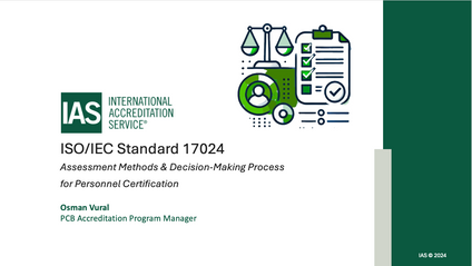 Product image for 3003-ISO/IEC 17024 Webinar 5 - Assessment Methods and Decision-Making Processes