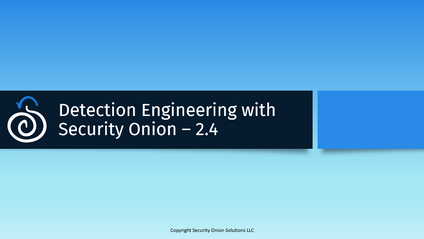 Product image for Detection Engineering with Security Onion 2.4