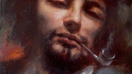 Product image for Exploration in Classical Painting Techniques - Recreation of Gustave Courbet's Self Portrait with Pipe