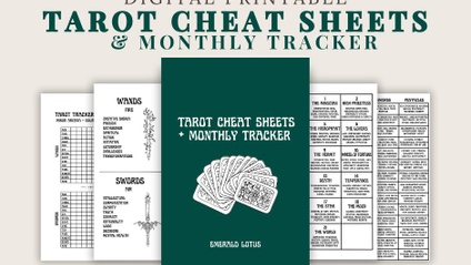 Product image for Printable Tarot Cheat Sheet + Tracker Bundle