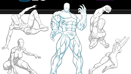 Product image for Procreate Pose Pack - 25 Superhero Figures - Vol. 3