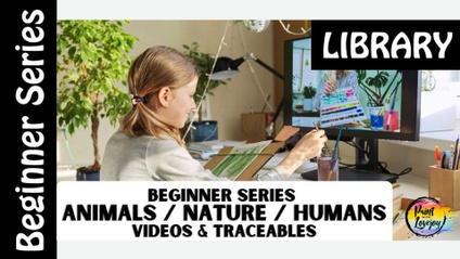 Product image for LIBRARY: Beginner Painters - ANIMALS / NATURE / HUMANS (great for Teachers)