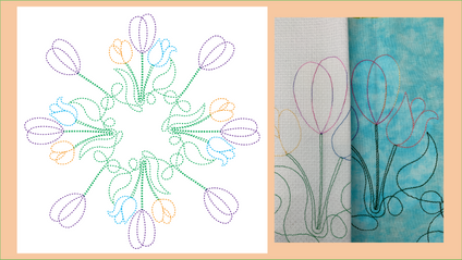 Product image for 2025 Flower Border - PJ's Embroidery Club - May 2025