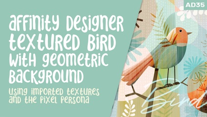 Product image for Affinity Designer 035 - Textured Bird with Geometric Background in Affinity Designer
