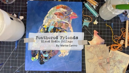 Product image for Feathered Friends- Mixed Media Collage