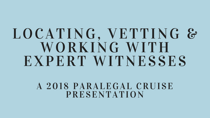 Product image for Locating, Vetting & Working with Expert Witnesses