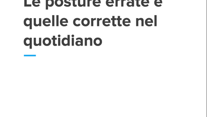 Product image for Posture errate e quelle corrette nel quotidiano