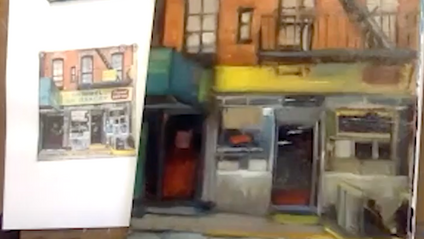 Product image for Contemporary Landscape Painting - Knish Bakery