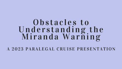 Product image for Obstacles to Understanding the Miranda Warning