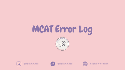 Product image for MCAT Error Log Template