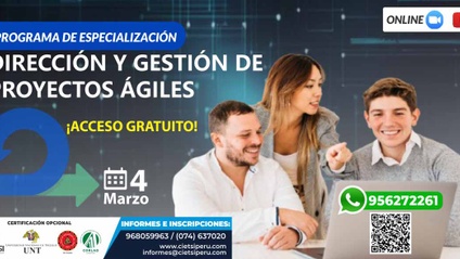 Product image for PROGRAMA DE ESPECIALIZACIÓN EN DIRECCIÓN Y GESTIÓN DE PROYECTOS ÁGILES 2025