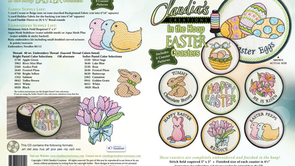 Product image for Claudia's "In the Hoop" Easter Coasters