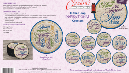 Product image for Claudia's "In the Hoop" Inspirational Coasters