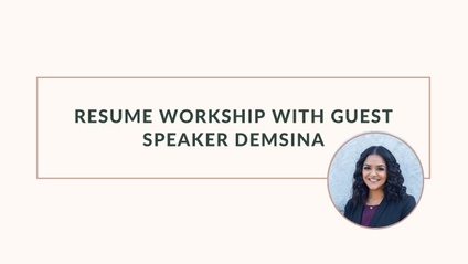 Product image for Resume Workshop with Guest Speaker Demsina