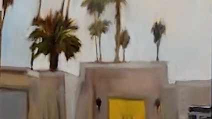 Product image for Contemporary Landscape Painting - Yellow Door