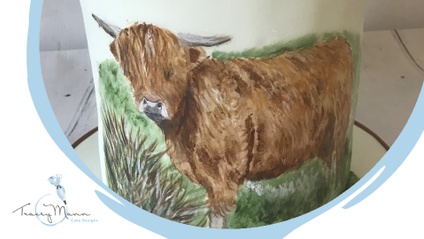 Product image for Highland Cow Cake Painting