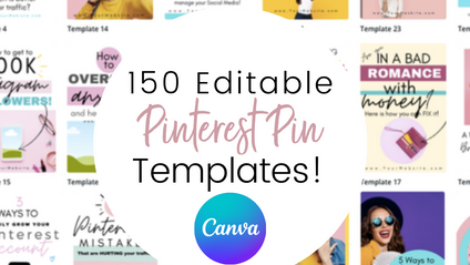 Product image for 150 Editable Canva, Pinterest Pin Templates