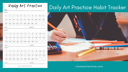 Product image for FREE~ Daily Art Practice Habit Tracker