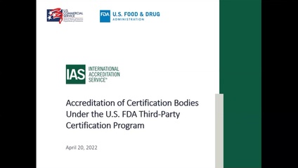 Product image for Accreditation of Certification Bodies under the U.S. FDA Third-Party Certification Program